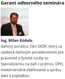 Ing. Milan Kúdela, daňový poradca