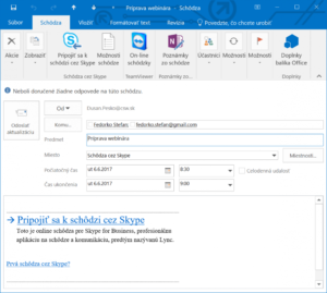 Pozvanka na webinar Outlook