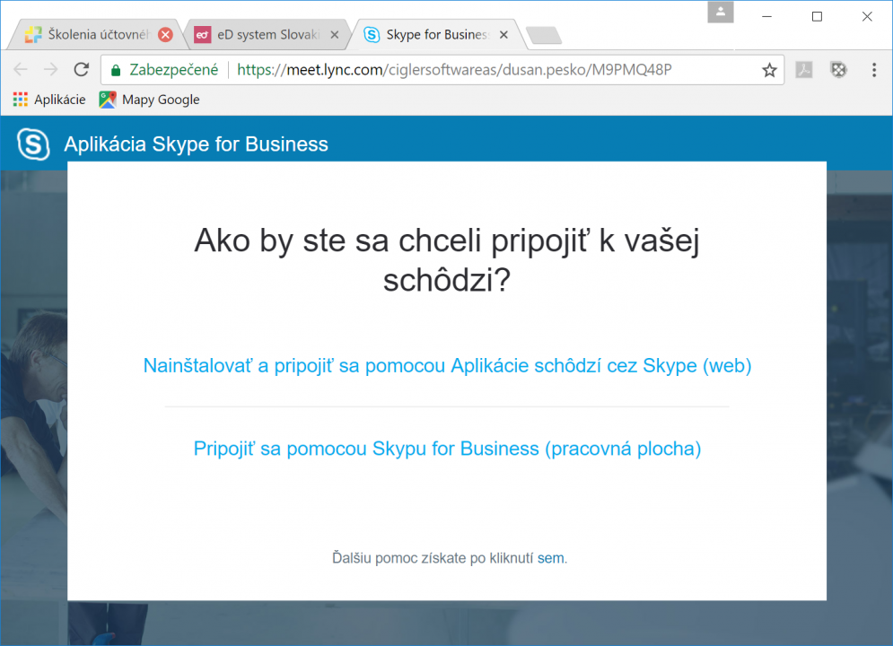 Pripojenie k webináru Money cez internet
